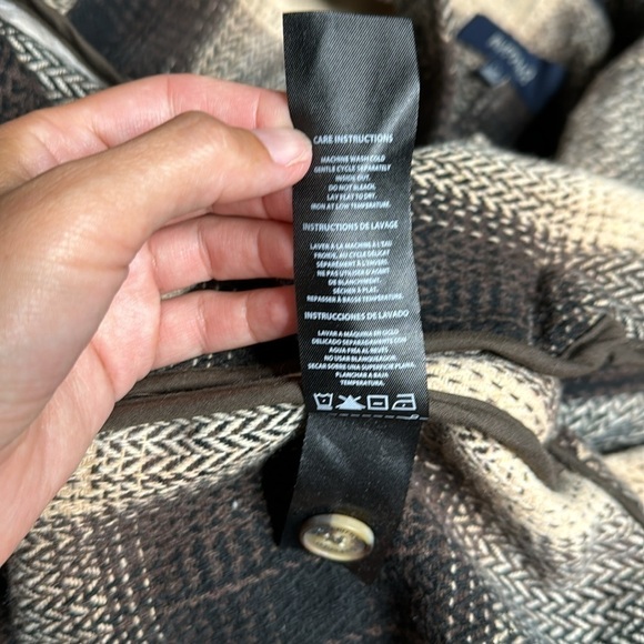 Buffalo David Bitten Brown Plaid Button Up Shacket Large - Picture 9 of 10